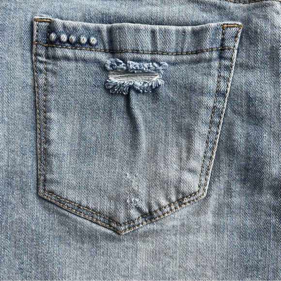 BLANK NYC Denim Jean Mini Frayed Hem Girls Jean Asymmetrical Skirt Size 14 - Picture 3 of 9